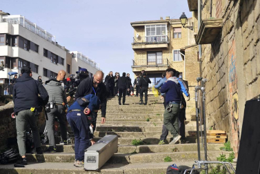 Tafalla se convierte en un plató de cine con rodaje de 'Line Walker'