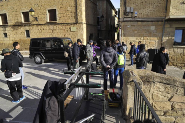 Tafalla se convierte en un plató de cine con rodaje de 'Line Walker'
