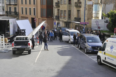 Tafalla se convierte en un plató de cine con rodaje de 'Line Walker'