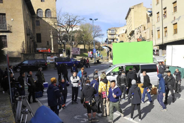 Tafalla se convierte en un plató de cine con rodaje de 'Line Walker'