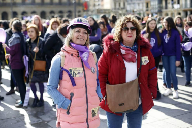 Concentración en la plaza del Castillo de Pamplona por el Día de la Mujer