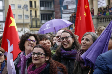 Concentración en la plaza del Castillo de Pamplona por el Día de la Mujer