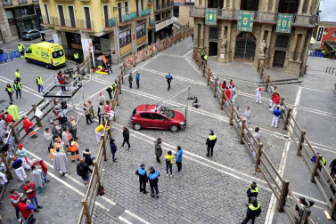 La grabación del filme, que ha arrancado a las 8 horas, ha cortado el tránsito peatonal de varias calles del Casco Viejo hasta las 20 horas