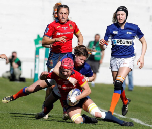 La selección española, con las navarras Saioa Jaurena y Maika Brust, se proclamaron campeonas de Europa tras vencer en la final a Países Bajhos por 54-0.