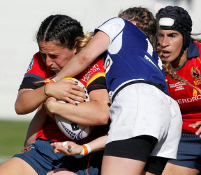 La selección española, con las navarras Saioa Jaurena y Maika Brust, se proclamaron campeonas de Europa tras vencer en la final a Países Bajhos por 54-0.