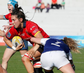 La selección española, con las navarras Saioa Jaurena y Maika Brust, se proclamaron campeonas de Europa tras vencer en la final a Países Bajhos por 54-0.