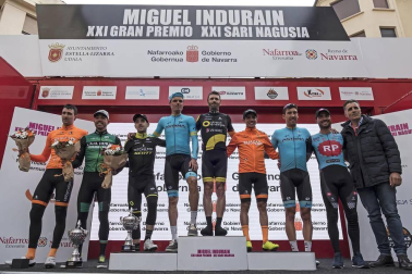 El francés Jonathan Hivert, del equipo Direct Energie, ganó el XXI Gran Premio Induráin, disputado en Navarra con un recorrido de 193 kilómetros, con salida y llegada en Estella.