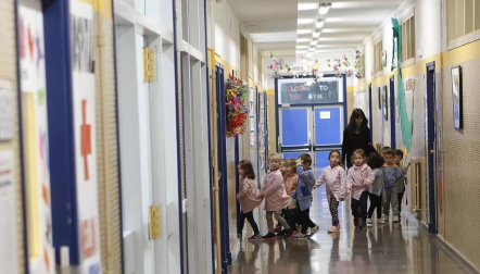 Alumando del CP Luis Gil de Sangüesa durante una jornada de clase.