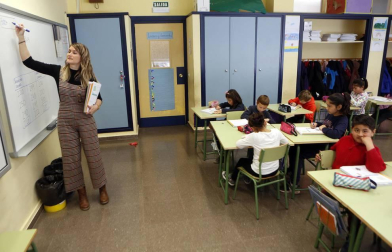 Alumando del CP Luis Gil de Sangüesa durante una jornada de clase.