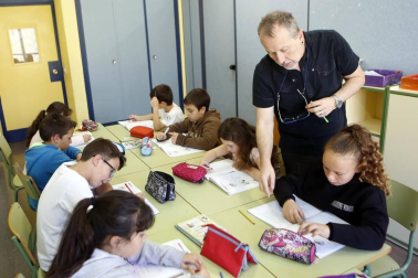Alumando del CP Luis Gil de Sangüesa durante una jornada de clase.
