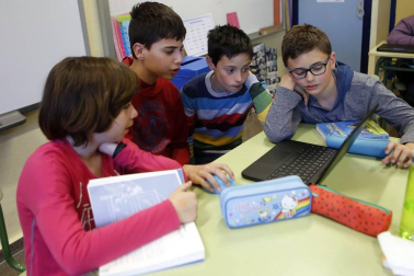 Alumando del CP Luis Gil de Sangüesa durante una jornada de clase.