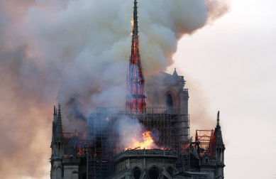 Imágenes del incendio en la catedral Notre Dame de París.