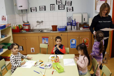Alumnado del CP Beriáin durante una jornada de clase.