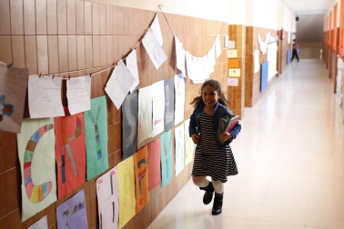 Alumnado del CP Beriáin durante una jornada de clase.