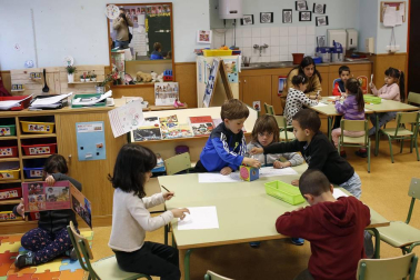 Alumnado del CP Beriáin durante una jornada de clase.