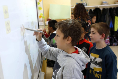 Alumnado del CP Beriáin durante una jornada de clase.