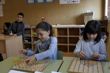 Alumnado del CP Beriáin durante una jornada de clase.