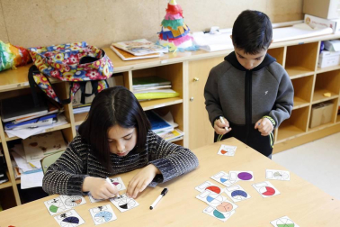 Alumnado del CP Beriáin durante una jornada de clase.