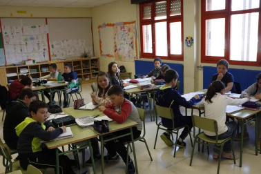 Alumnado del CP Beriáin durante una jornada de clase.
