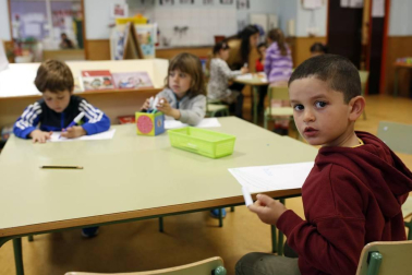 Alumnado del CP Beriáin durante una jornada de clase.