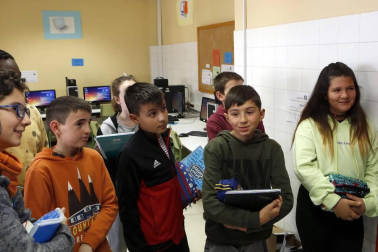Alumnado del CP Beriáin durante una jornada de clase.