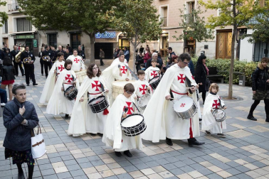 Alrededor de 80 personas escenificaron este miércoles en Tudela la Pasión de Jesús.