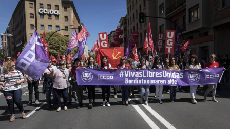 UGT y CC OO de Navarra reivindican "más derechos" para las personas e igualdad