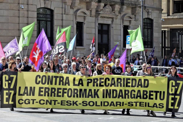 UGT y CC OO de Navarra reivindican "más derechos" para las personas e igualdad