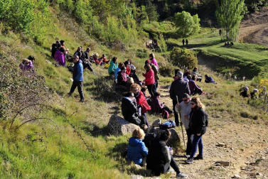 Ujué fue escenario este domingo de su segunda romería en afluencia de cada año y, para antes de las ocho de la mañana,Figarol, Carcastillo, Mélida y Olite, se acercaban ya a la zona del crucero, primero para darle la bienvenida y además para coger fuerzas después del camino hacia la Virgen de Ujué.