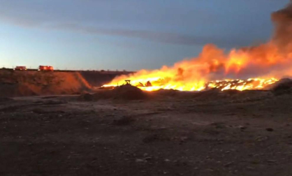 Incendio en un vertedero de Mendavia