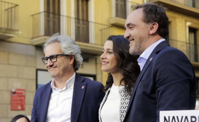 La portavoz nacional de Ciudadanos estuvo en la Plaza Consistorial junto a José Jacier Esparza este martes, 14 de mayo.