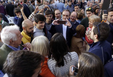 La portavoz nacional de Ciudadanos estuvo en la Plaza Consistorial junto a José Jacier Esparza este martes, 14 de mayo.