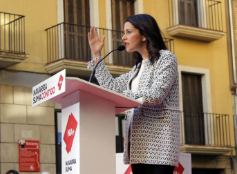 La portavoz nacional de Ciudadanos estuvo en la Plaza Consistorial junto a José Jacier Esparza este martes, 14 de mayo.