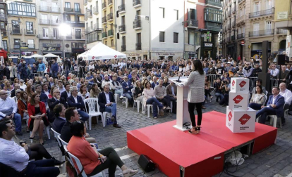 La portavoz nacional de Ciudadanos estuvo en la Plaza Consistorial junto a José Jacier Esparza este martes, 14 de mayo.