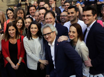La portavoz nacional de Ciudadanos estuvo en la Plaza Consistorial junto a José Jacier Esparza este martes, 14 de mayo.