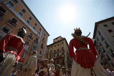 Fotos de los gigantes y cabezudos de Pamplona, 14 de julio de San Fermín 2018