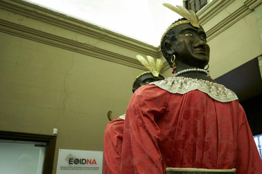Salida de los gigantes y cabezudos de Pamplona, 10 de julio de San Fermín 2018