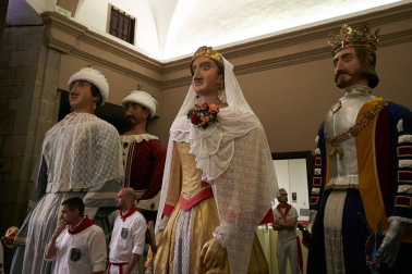 Salida de los gigantes y cabezudos de Pamplona, 10 de julio de San Fermín 2018