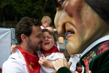 Salida de los gigantes y cabezudos de Pamplona, 10 de julio de San Fermín 2018
