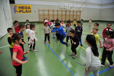 Alumnado del CP San Bartolomé de Marcilla durante una jornada lectiva.