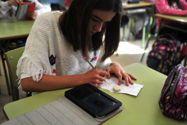 Alumnado del CP San Bartolomé de Marcilla durante una jornada lectiva.