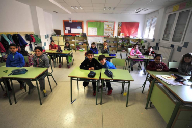 Alumnado del CP San Bartolomé de Marcilla durante una jornada lectiva.
