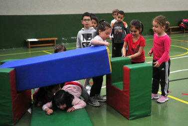 Alumnado del CP San Bartolomé de Marcilla durante una jornada lectiva.
