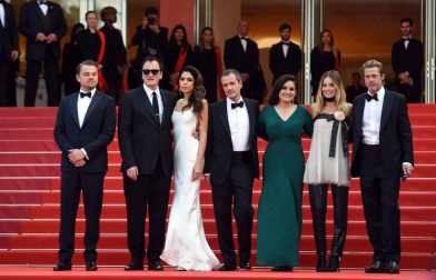 La atención estuvo puesta en los actores, que trabajaban juntos por primera vez en el filme de Tarantino