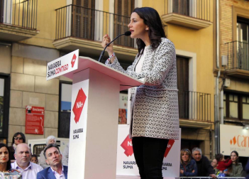 La portavoz nacional de Ciudadanos estuvo en la Plaza Consistorial junto a José Jacier Esparza este martes, 14 de mayo.