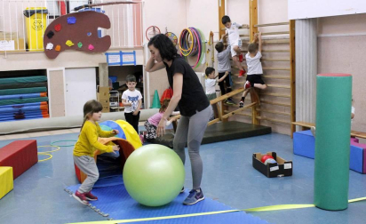 Alumnad el CP Francisco Javier Sáenz de Oiza de Cáseda durante una jornada de clase.