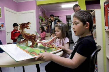 Alumnad el CP Francisco Javier Sáenz de Oiza de Cáseda durante una jornada de clase.