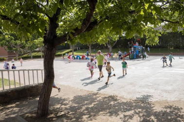 Alumnado del CP Griseras de Tudela durante una jornada de clase.