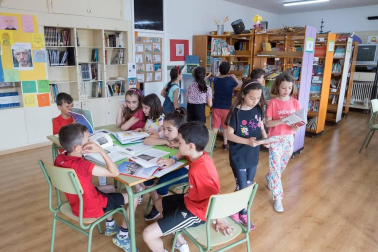 Alumnado del CP Griseras de Tudela durante una jornada de clase.