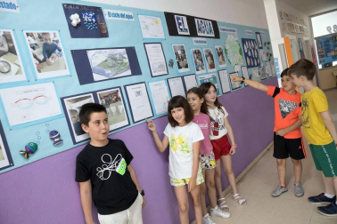 Alumnado del CP Griseras de Tudela durante una jornada de clase.